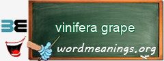 WordMeaning blackboard for vinifera grape